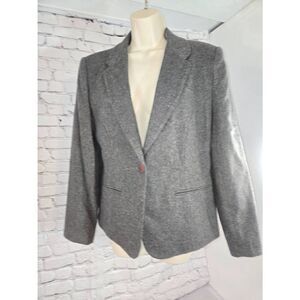 Adolfo Studio Vintage Women's Size 10 Grey 100% Wool Blazer
